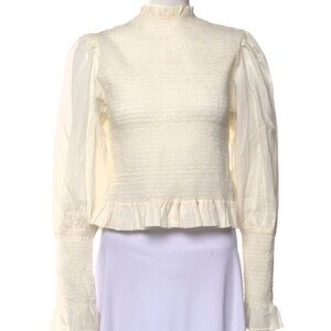 farm rio mock neck long sleeve blouse